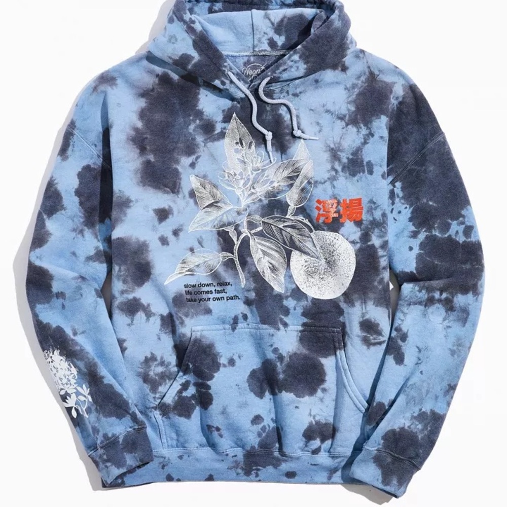 Neon Riot - Tie-Dye Blue Graphic Hoodie
